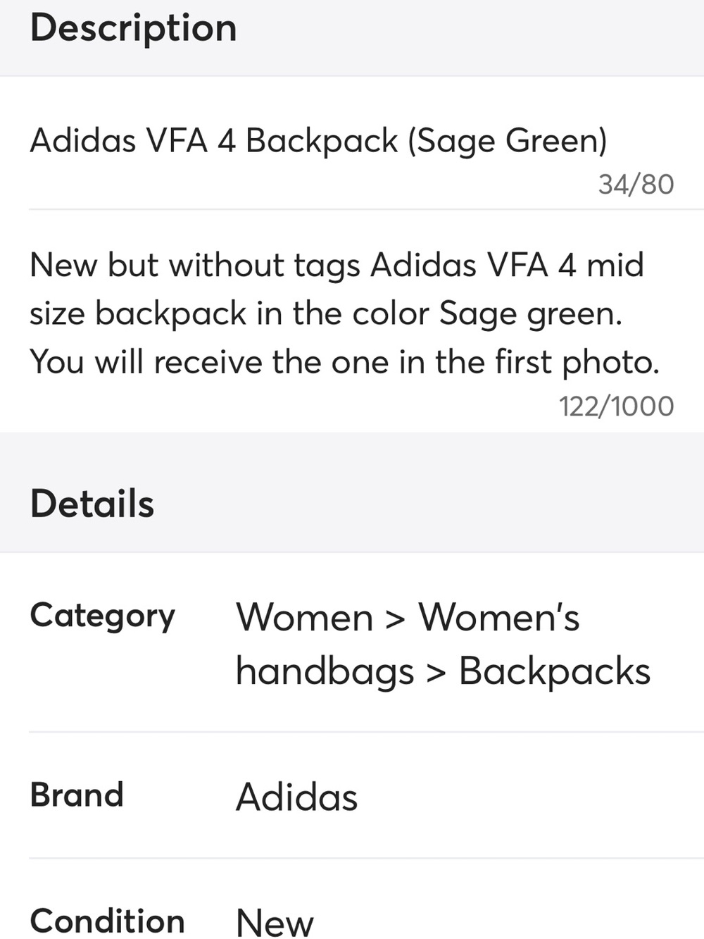 Adidas VFA 4 Mid Size Backpack - Picture 6 of 6